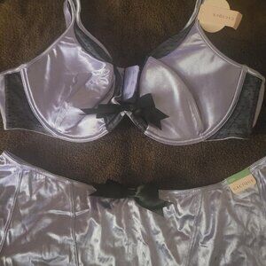 Plus Size Lilac Bra and Underskirt Set